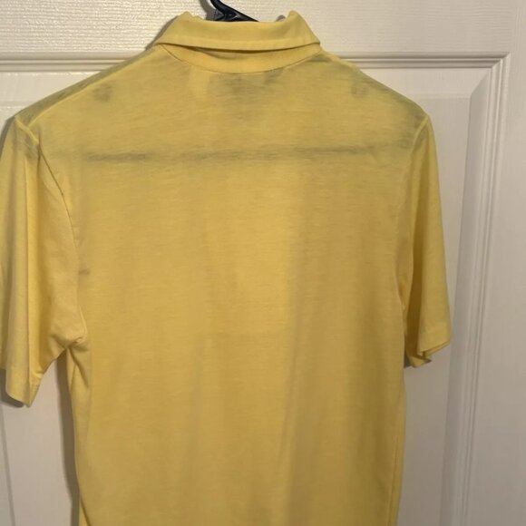VTG Montgomery Ward Yellow Cotton Blend Polo Shirt Short Sleeve - Mens Small - Picture 2 of 3
